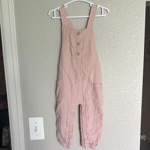 Light Pink Overalls with Pocket Detail